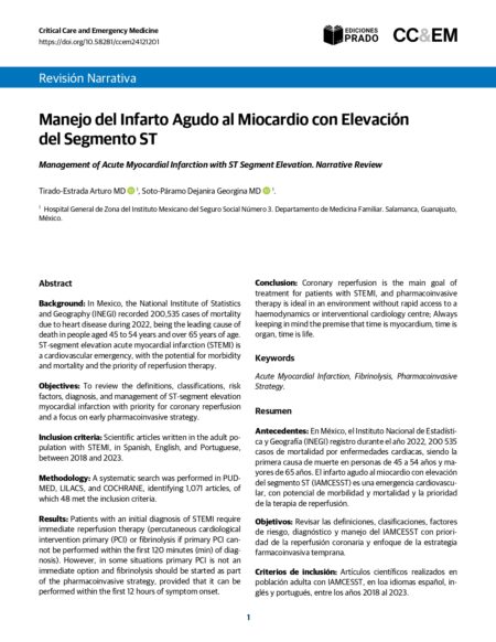 Manejo del Infarto Agudo al Miocardio con Elevacióndel Segmento ST ...